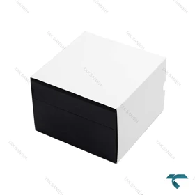ساعت ست کارتیه Santos De Cartier سیلور بند چرم مشکی Cartier-7305-S