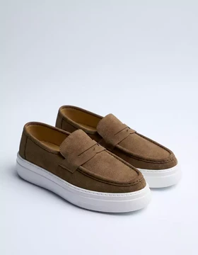 کفش پنی لوفر شکلاتی ZARA