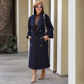 پالتو فوتر بلند شش دکمه مدل آناتا کد 0352