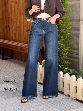 شلوار فلر بگ جین آبی