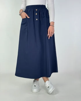 دامن لینن کتان 3 دکمه کد : 400067