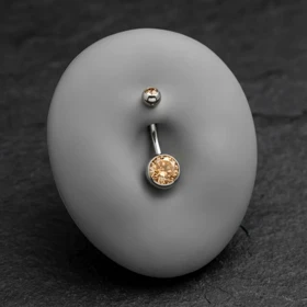 پیرسینگ ناف استیل نگین‌دار زنانه