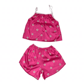 ست تاپ و شلوارک طرح گل 183