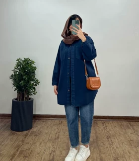 کت جین بلند رنگی سبا (با ارسال رایگان)