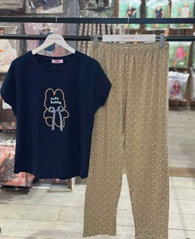 تیشرت و شلوار زنانه سکسن کد 13213