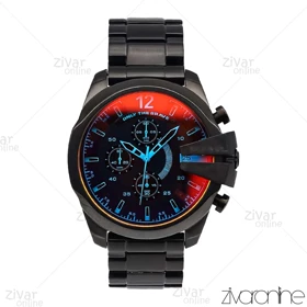 ساعت دیزل زنانه شاخدار مشکی صفحه رنگی 106244