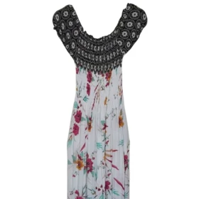 پیراهن زنانه بلند ساحلی وارداتی نخی