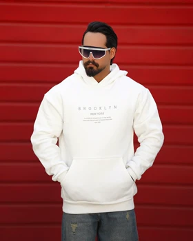 هودی مردانه دورس سه‌نخ طرح Brooklyn