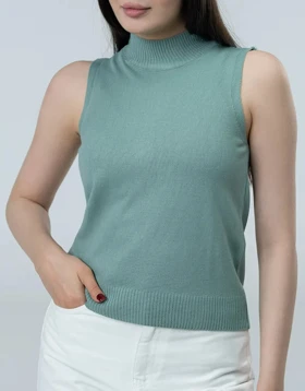 بافت یقه پنج سانت (سبز)