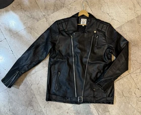 کاپشن مردانه چرم مصنوعی پلیسی