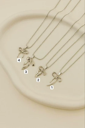 گردنبند پاپیون آبکاری نقره