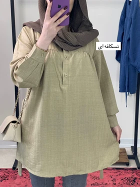 تونیک مانتویی جنس شانتون نخ