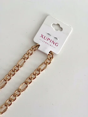 زنجیر زنانه فیگارو طلایی ژوپینگ 1025