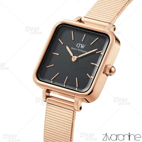 ساعت دنیل ولینگتون زنانه مربعی رزگلد صفحه مشکی 104108