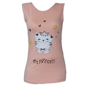 تاپ زنانه ویسکوز طرح گربه