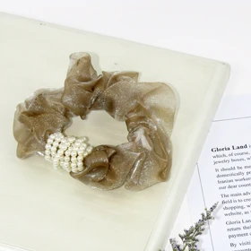 کش مو زنانه مدل ارگانزا مرواریدی کد G_Lnd_294