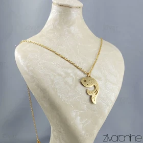 پلاک و زنجیر زنانه مدل ماهی طلایی 50035