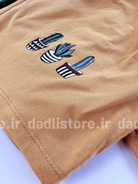 ست لباس راحتی تاپ و شورتک طرح کاکتوس