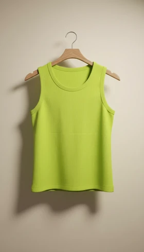 تنگ تاپ رنگ سبز فسفری فری سایز گرماژ بالا کیفیت عالی مناسب سایز L و XL
