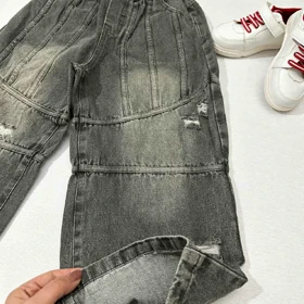 شلوار بگ زغالی زاپ‌دار XIYI