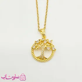 گردنبند دخترانه مدل درخت زندگی طلایی