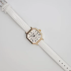 ساعت مچی زنانه باوک BAOKE بند چرمی ، اسپرت و روزمره با جعبه کادویی (سفید)