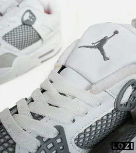کتانی ساق‌دار زنانه و مردانه سفید طوسی Nike air jordan 4