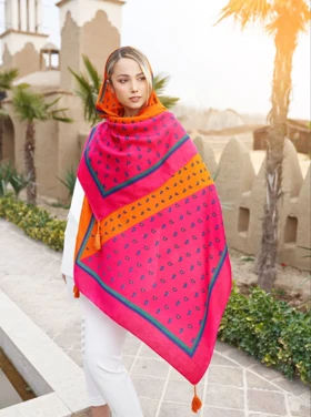 شال گل ریز ظیفی دو رنگ نخی