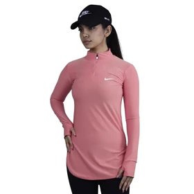 استرج آستین بلند نیم زیپ ورزشی زنانه نایک مدل VHD-3K1452 صورتی