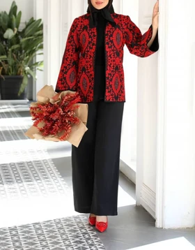 کت تافته سوزن دوزی طرح کژال و شلوار