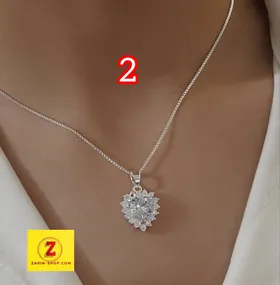 گردنبند زنانه استیل با آبکاری نقره