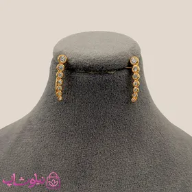 گوشواره زنانه نگین اتمی استیل