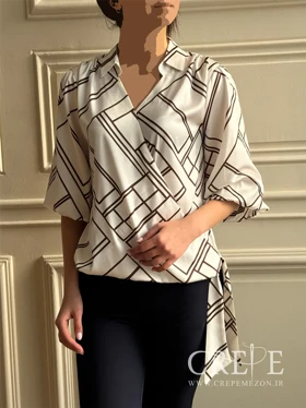 شومیز ساتن سیلک آستین عروسکی