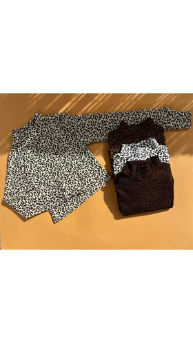 کراپ یقه پنج سانتی پلنگی 40250