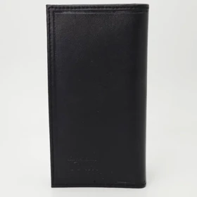 کیف مردانه پالتویی دکمه دار چرم صنعتی (فوم) دور دوخت کد 18123س (مشکی1)
