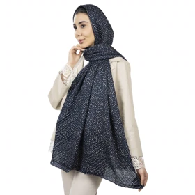 شال پلیسه طرح خال ریز زنانه - 39251735