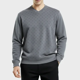 پلیور یقه‌هفت مردانه طرح خال‌خالی