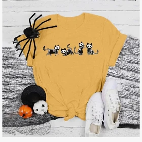 تیشرت زنانه نخ پنبه طرح گربه