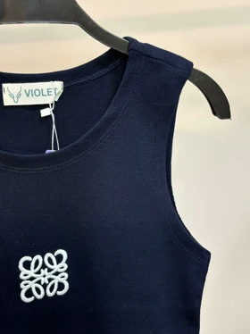 تاپ کشبافت گلدوزی ویولت (سورمه ای)