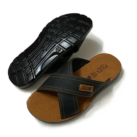 صندل مردانه پاپا مدل آرش ضربدری blk