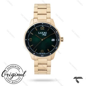 ساعت مردانه لاکسمی 8153-4 طلایی صفحه سبز Laxmi-9229-G