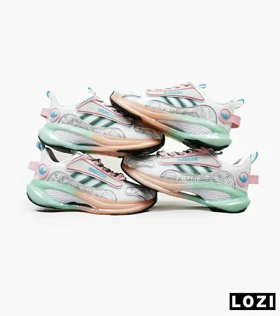 کفش کتانی مردانه و زنانه سفید گلبهی پسته ای ADIDAS BONCE