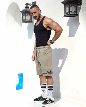 شلوارک بگ ورزشی ADIDAS سبز لجنی