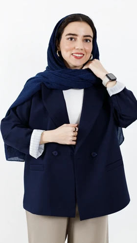 کت دو دکمه آستین راه راه