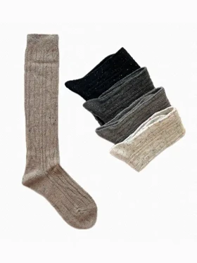 جوراب زیر زانو زنانه بافت ایپک دار مدل Alpaca Thermo