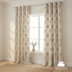 پرده آماده کتان مدالین
