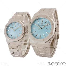 ست ساعت اودمار پیگه (AP) سیلور صفحه آبی تیفانی 105387