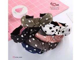 تل گره دار دخترانه مدل خال‌خالی
