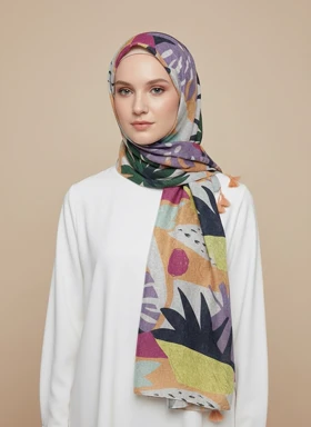 شال حریر نخ گلبرگی