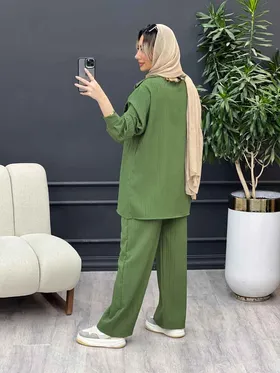 ست مانتو و شلوار کراش